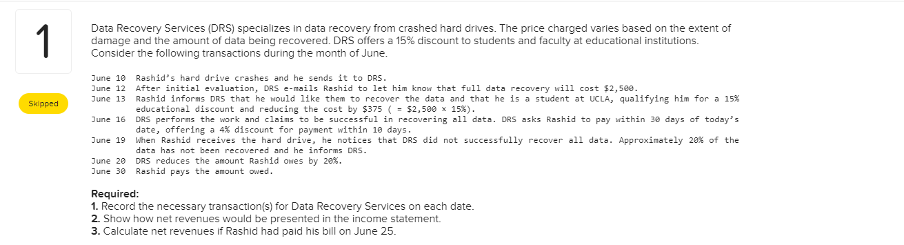 Solved Data Recovery Services DRS specializes in data Chegg