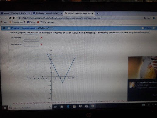 Solved 0SColg1 3.3.171 use the graph of the function to | Chegg.com