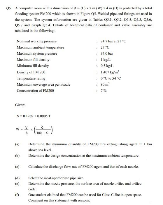 Q5 A Computer Room With A Dimension Of 9 M L X Chegg Com