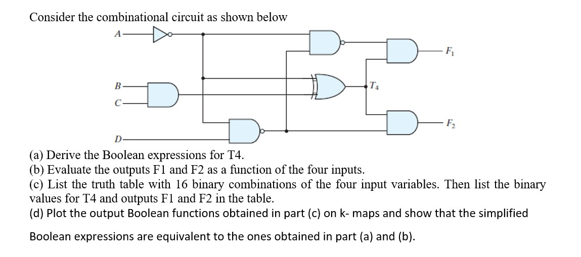 Solved Consider the combinational circuit as shown below F B | Chegg.com