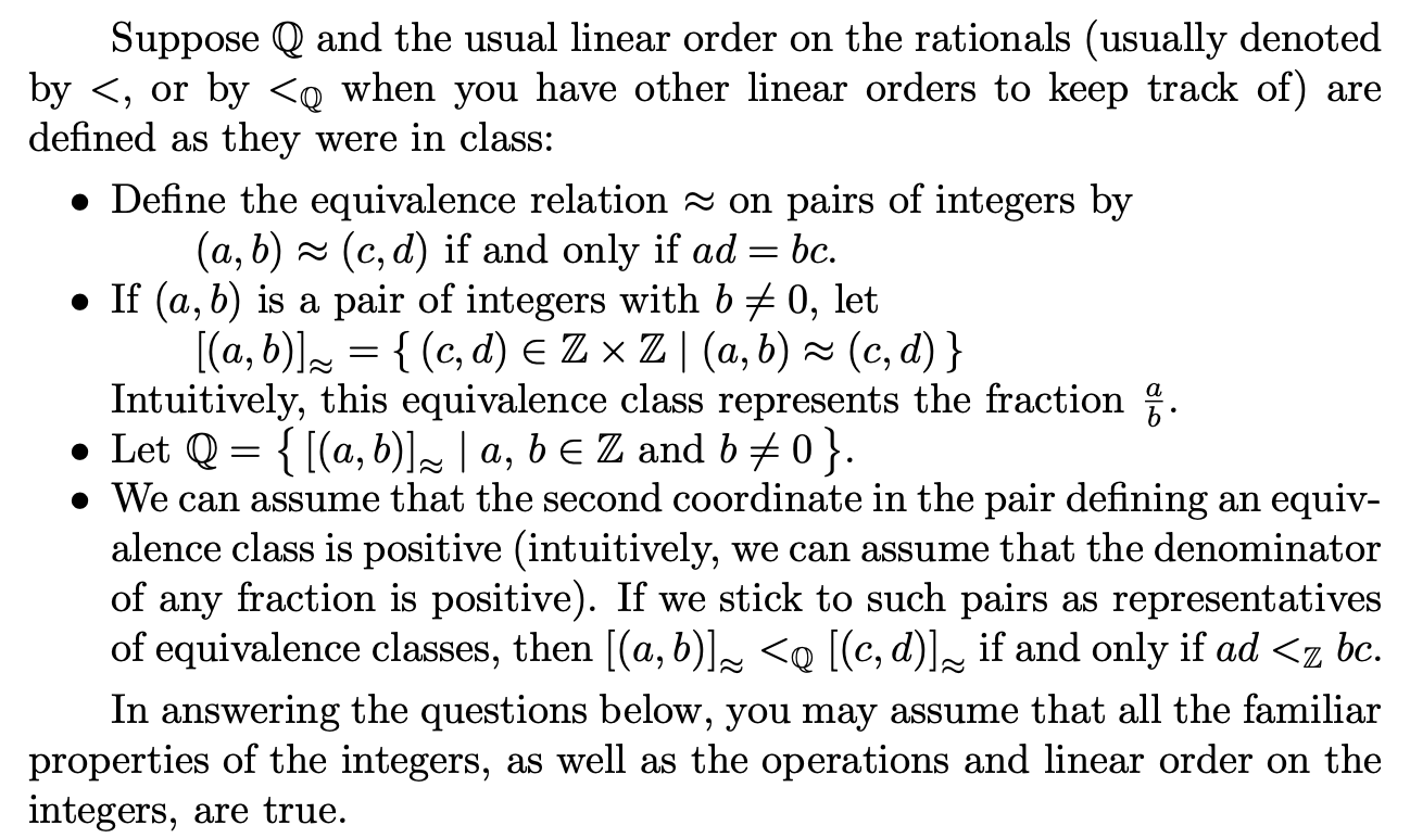 Solved Suppose Q and the usual linear order on the rationals | Chegg.com