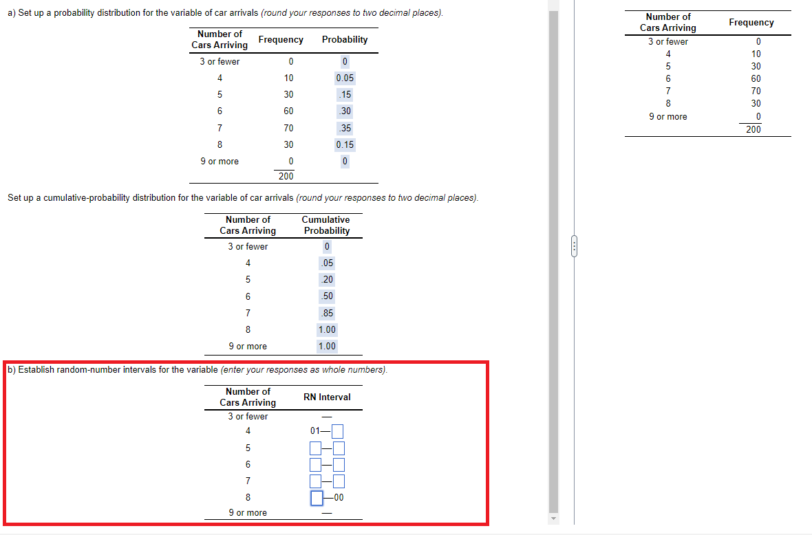 Solved a) Set up a probability distribution for the variable | Chegg.com
