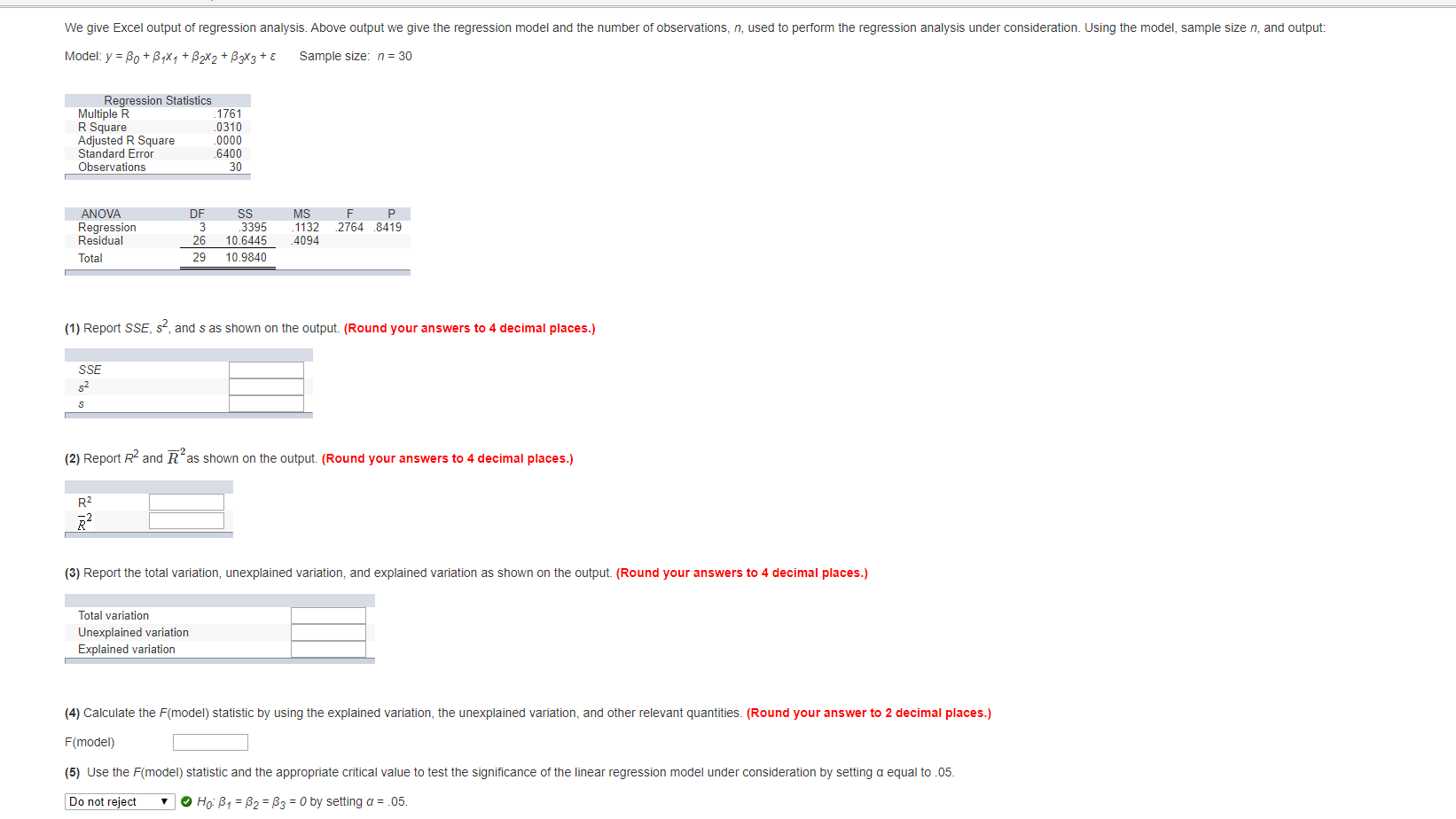 Solved We give Excel output of regression analysis. Above | Chegg.com
