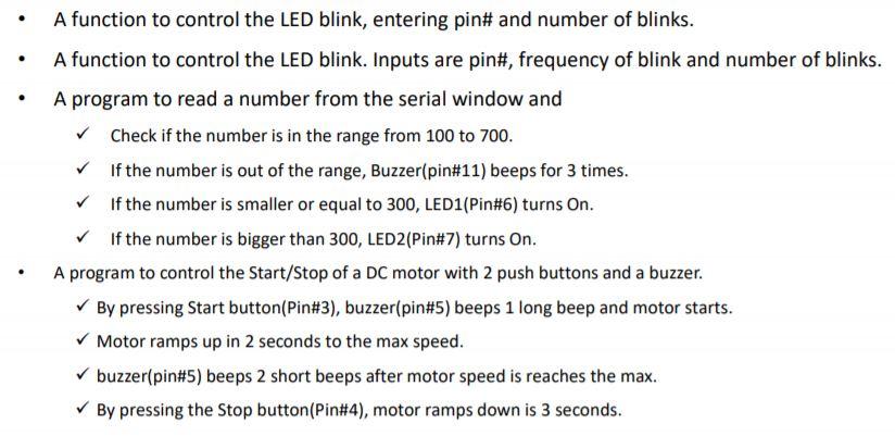 Solved Create an IDE Programming using TinkerCAD for the | Chegg.com