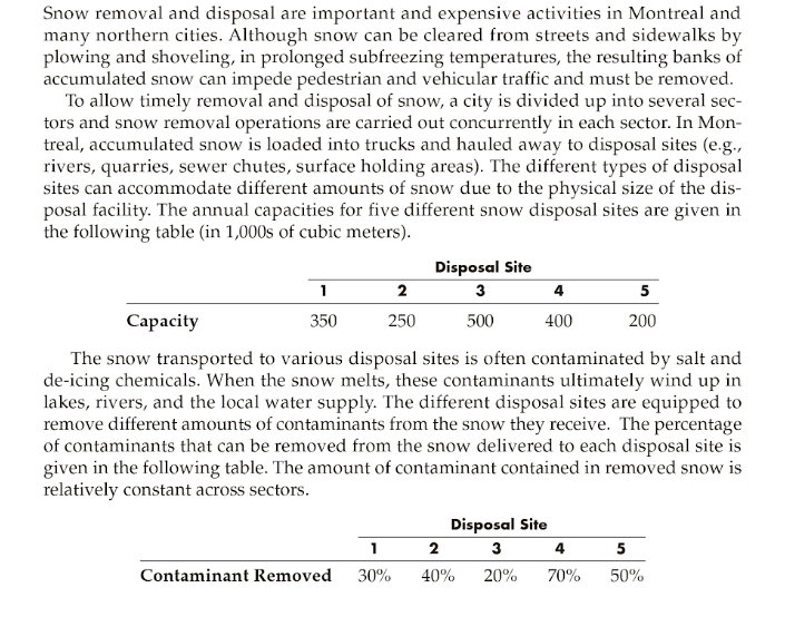 the snow disposal assignment problem