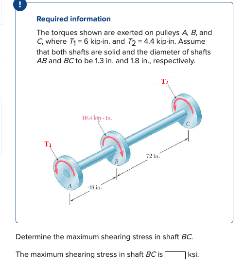 Solved Required Information The Torques Shown Are Exerted On | Chegg.com