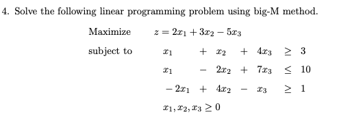 Solved 4. Solve the following linear programming problem | Chegg.com
