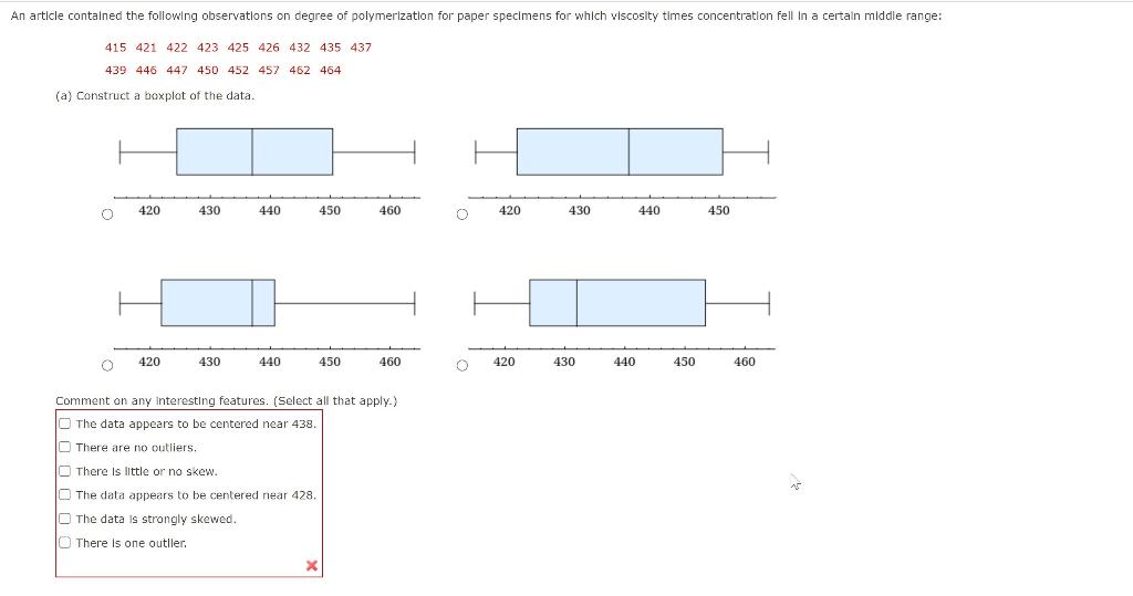 Solved An article contained the following observations on | Chegg.com