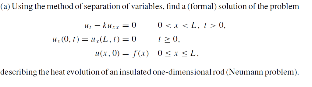 Solved (a) Using the method of separation of variables, find | Chegg.com