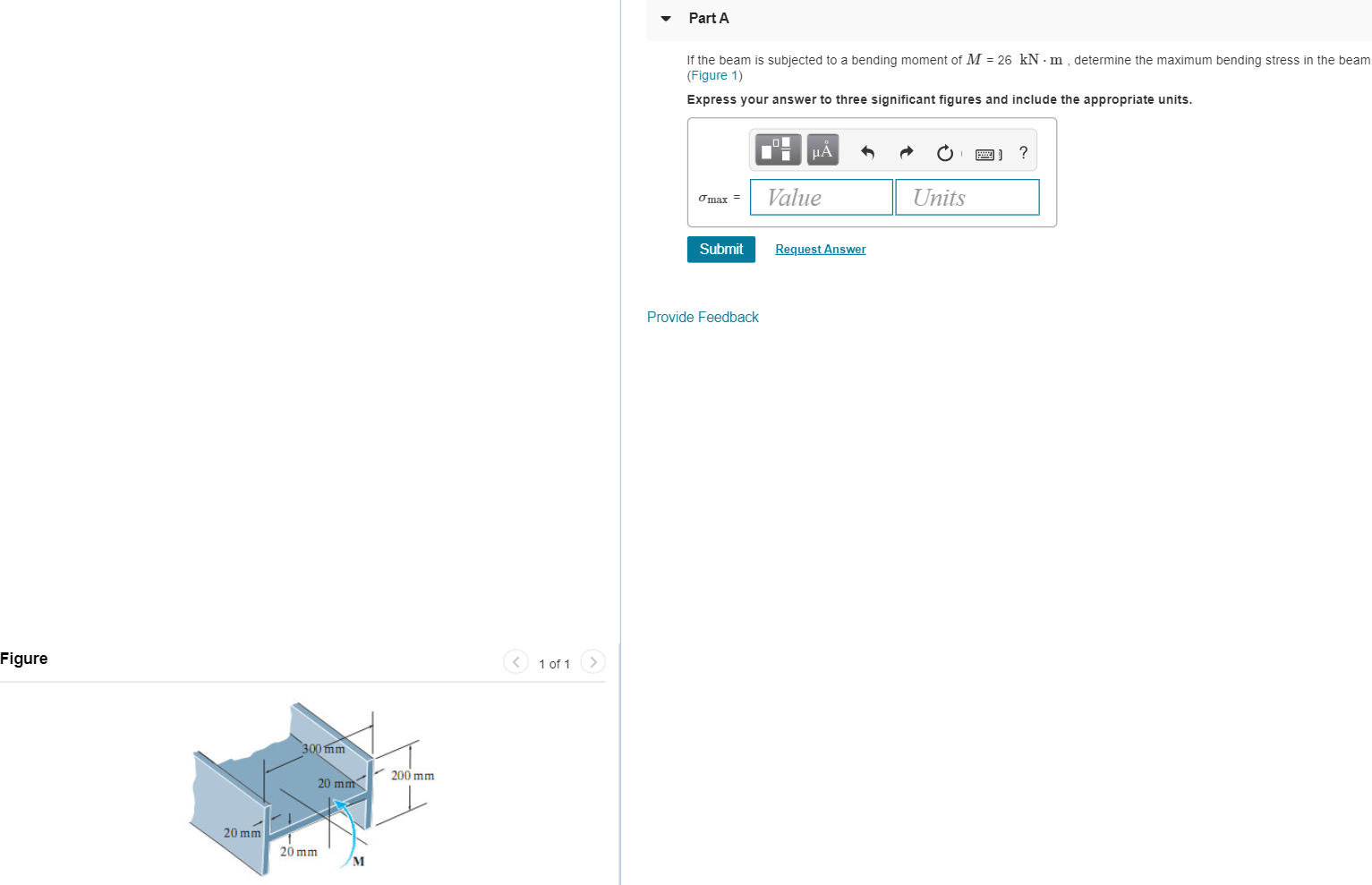 Solved Part A If the beam is subjected to a bending moment | Chegg.com