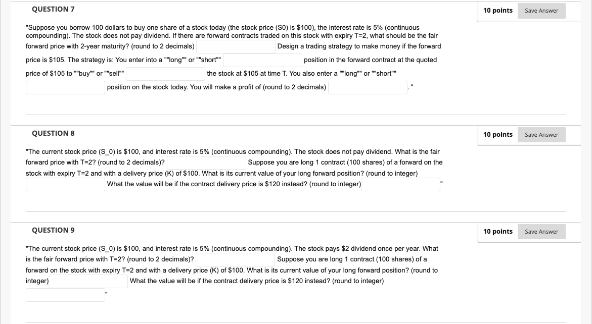Solved QUESTION 7 10 points Save Answer "Suppose you borrow | Chegg.com