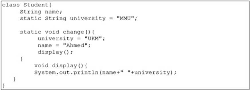 Solved In the Java programming language, static keyword can | Chegg.com