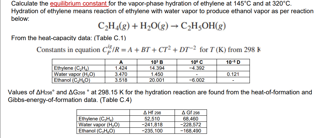 Solved Calculate the equilibrium constant for the Chegg