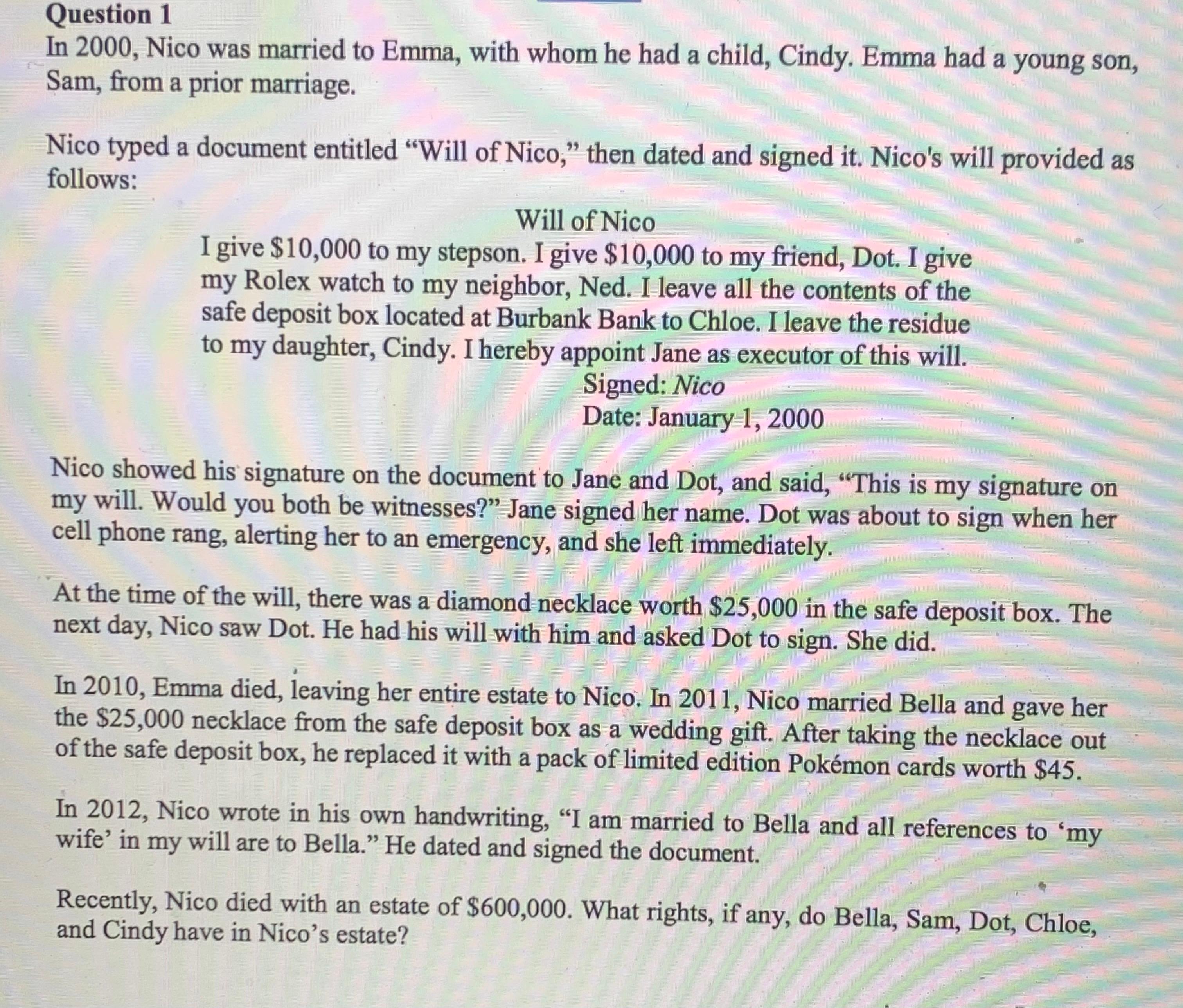 Nico was married to Emma