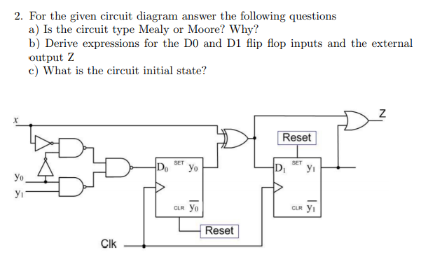 Solved 2. For the given circuit diagram answer the following | Chegg.com