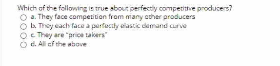 Solved Which of the following is true about perfectly | Chegg.com