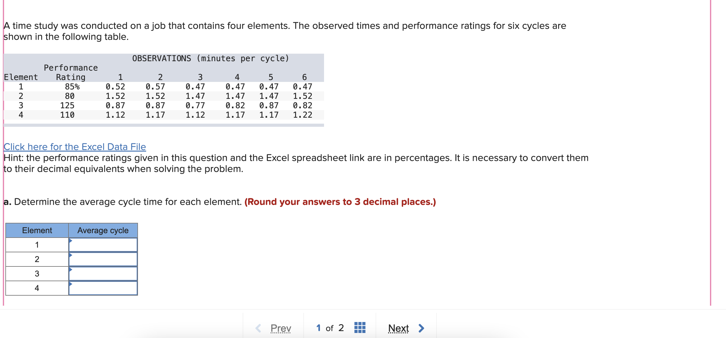 solved-a-time-study-was-conducted-on-a-job-that-contains-chegg