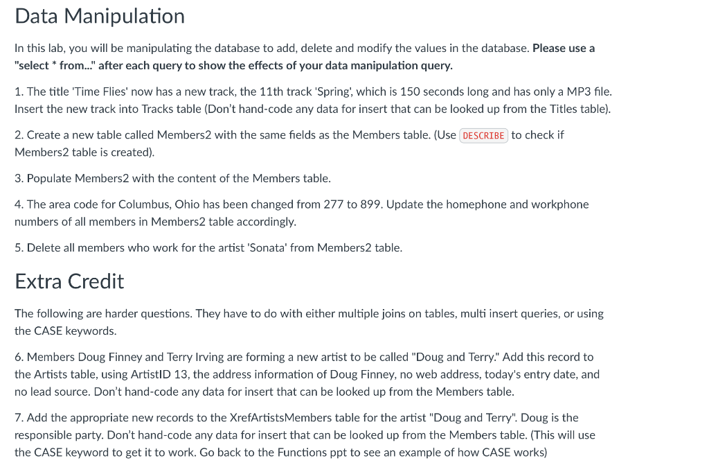 Two databases exist which help us track the