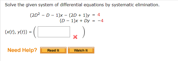Solved Solve the given system of differential equations by | Chegg.com