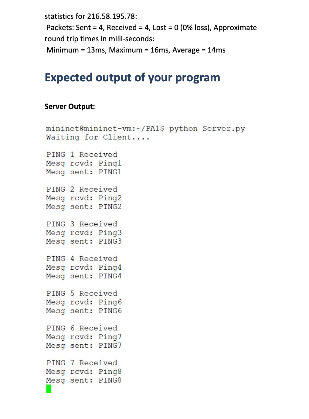 programming assignment 3 udp pinger lab