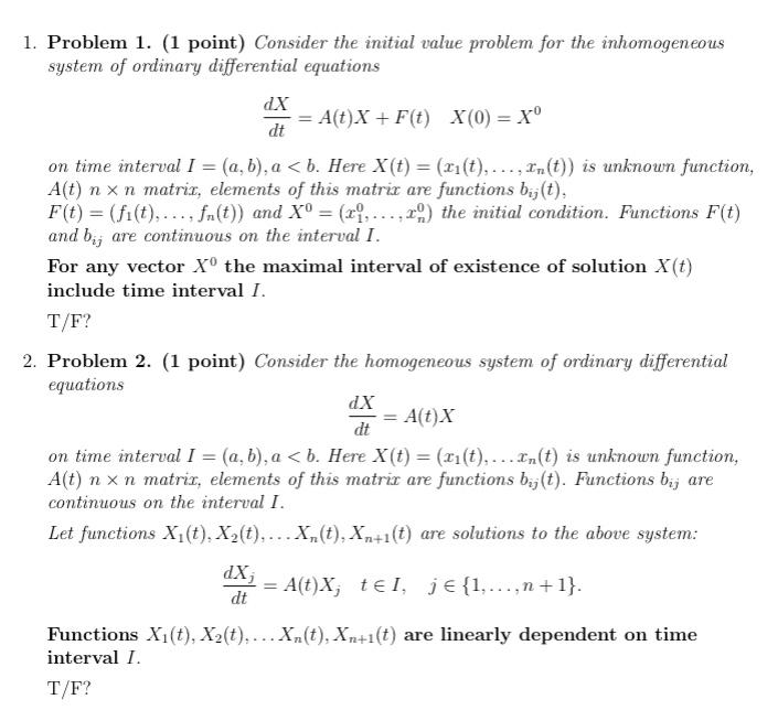 Solved 1 Problem 1 1 Point Consider The Initial Value Chegg Com