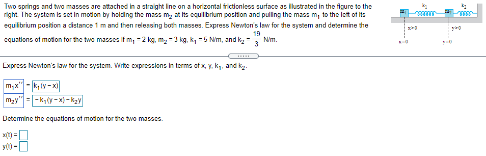 solved-ki-ka-my-m2-two-springs-and-two-masses-are-attached-chegg