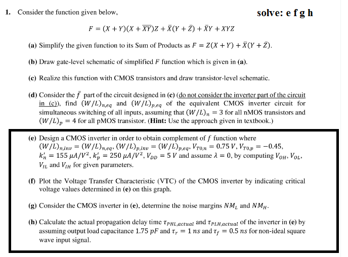 1 Consider The Function Given Below Solve Efgh Chegg Com