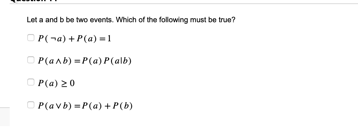 Solved Let A And B Be Two Events. Which Of The Following | Chegg.com