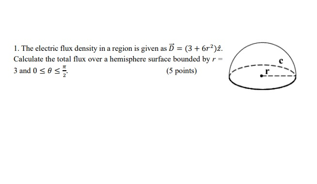 Solved 1. The electric flux density in a region is given as | Chegg.com