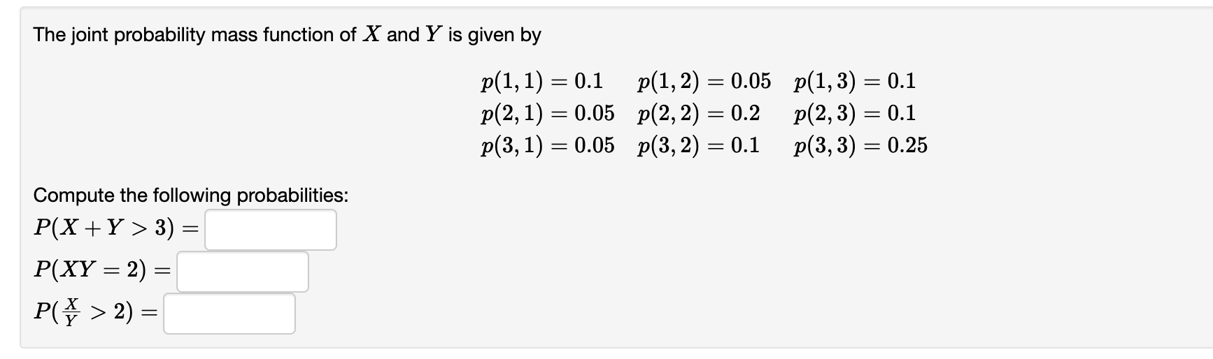 Solved The joint probability mass function of X and Y is | Chegg.com