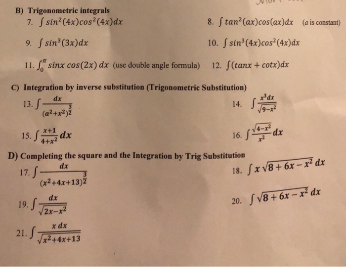 solved-b-trigonometric-integrals-7-sin-4x-cos-4x-dx-9-chegg