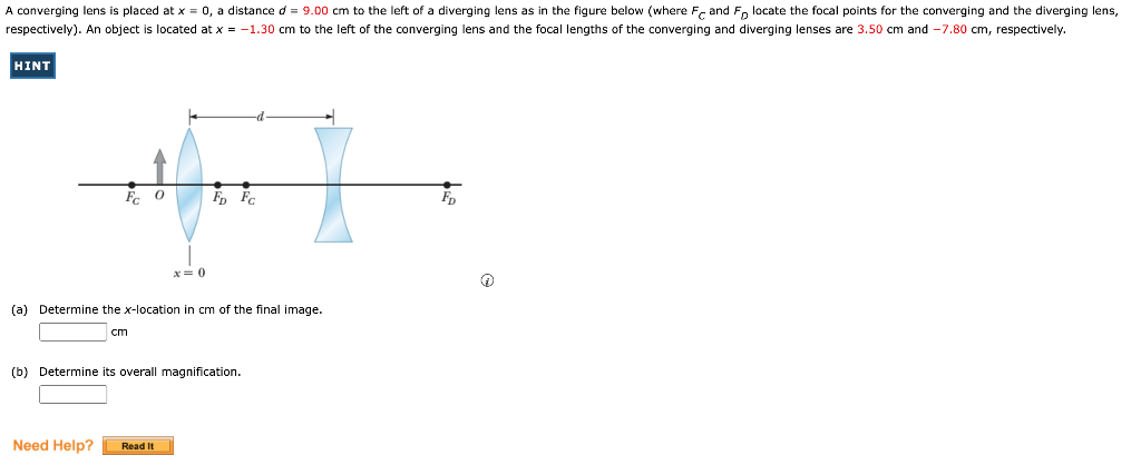 Solved (a) Determine the x-location in cm of the final | Chegg.com