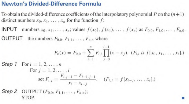 Solved To obtain the divided-difference coefficients of the | Chegg.com
