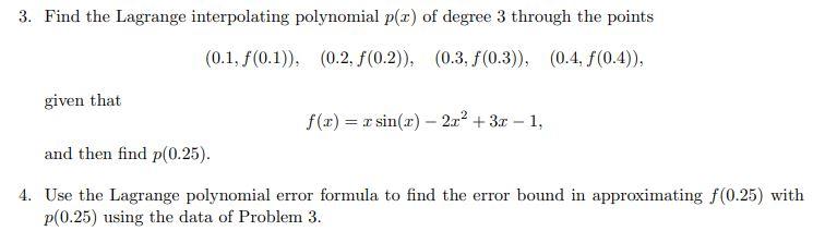 Solved Applied Numerical Analysis: I need you to answer | Chegg.com
