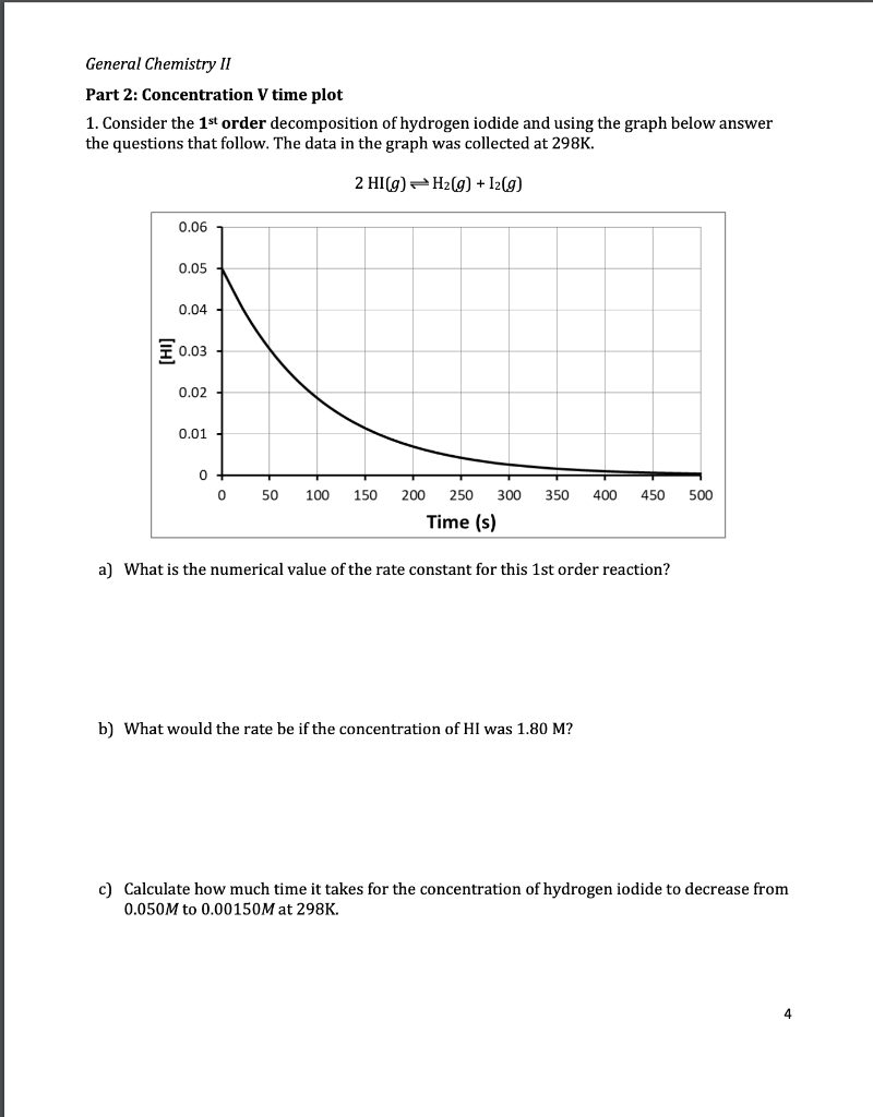 Solved General Chemistry II Workshop 13: Kinetics part 2 (A | Chegg.com
