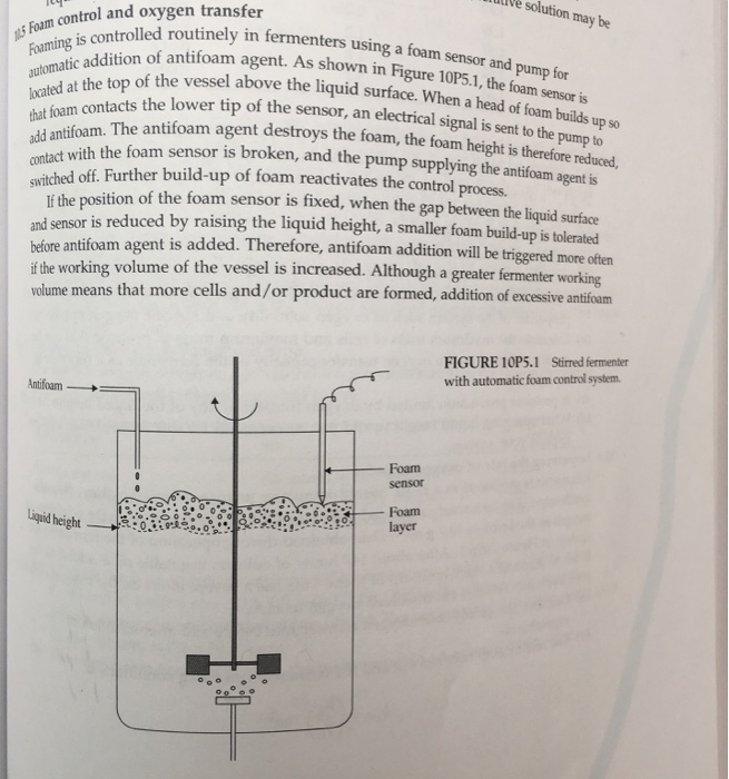 e solution may be Foam control and oxygen transfer um