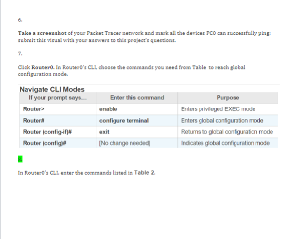 Take a screenshot of your Packet Tracer network and mark all the devices PCO can successfully ping; submit this visual with y