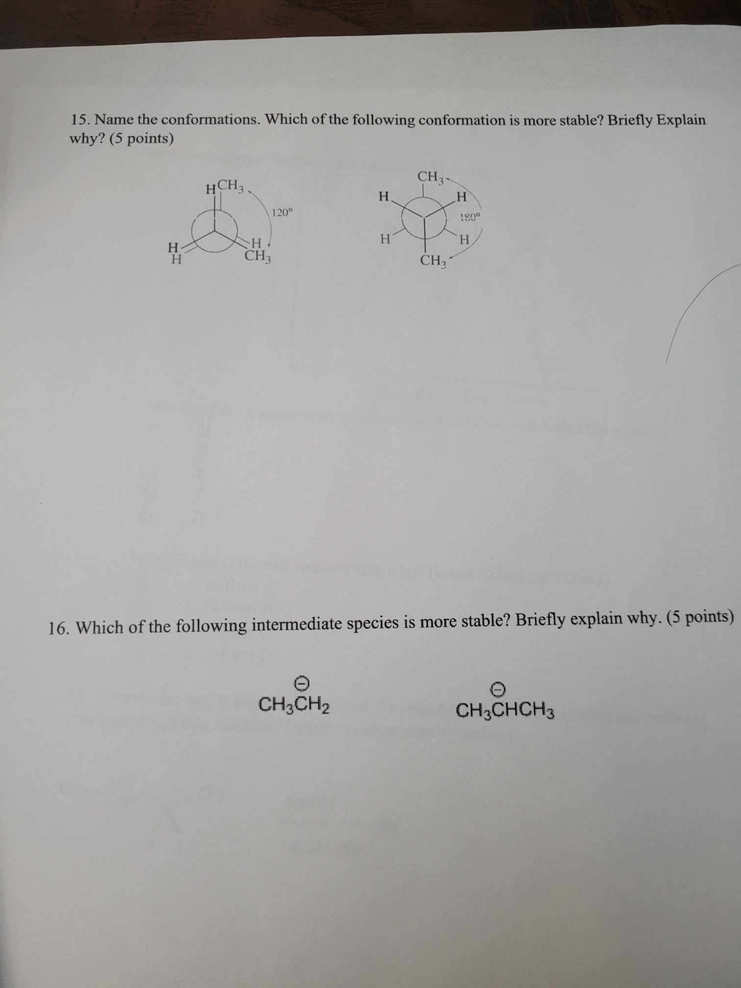 Solved 15. Name The Conformations. Which Of The Following | Chegg.com