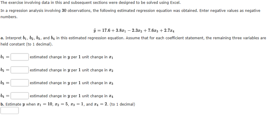 regression loss can't decrease · issue #662 ·... Solved The exercise involving data in this and subsequent | Chegg.com