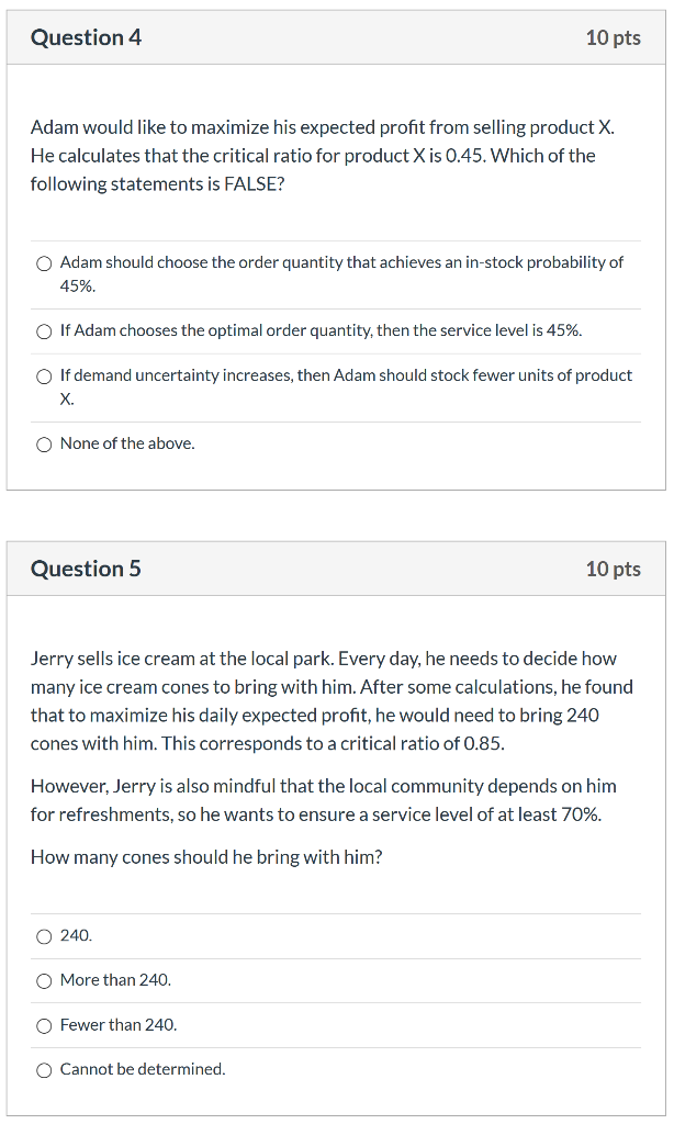 Solved Question 1 10 pts Which of the following products is | Chegg.com