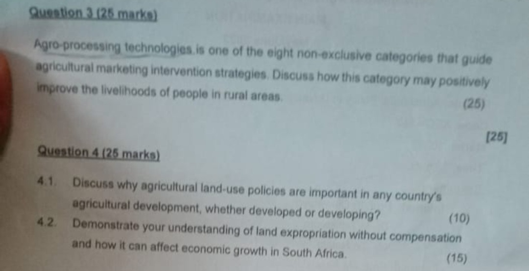 Solved Agro-processing technologies. is one of the eight | Chegg.com