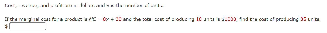 Solved Cost, revenue, and profit are in dollars and x is the | Chegg.com