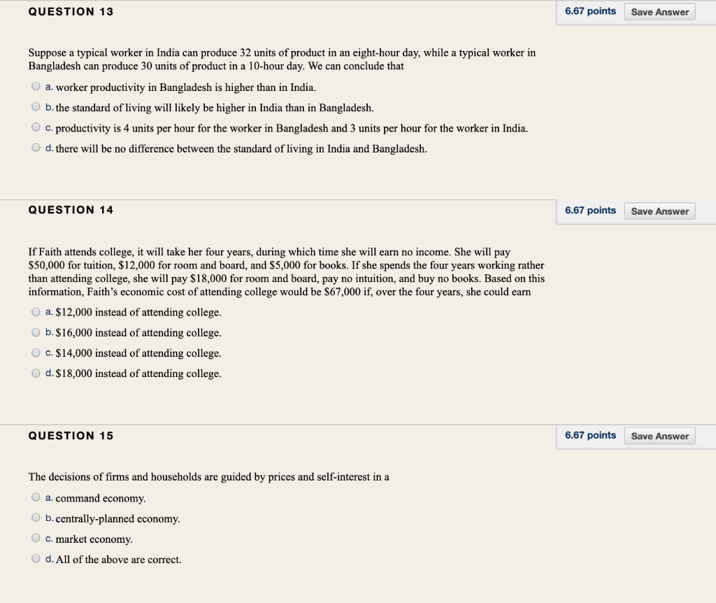 Solved QUESTION 4 6.67 points Save Answer Which of the | Chegg.com