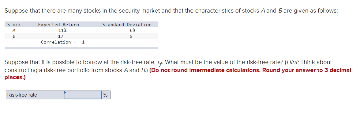 Solved Suppose That There Are Many Stocks In The Security | Chegg.com