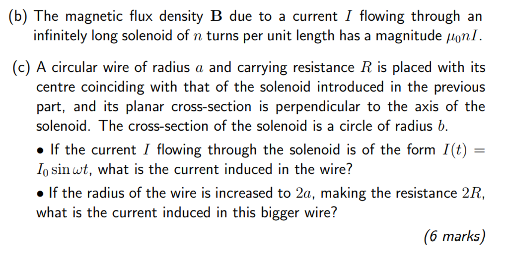 Solved (b) The magnetic flux density B due to a current I | Chegg.com
