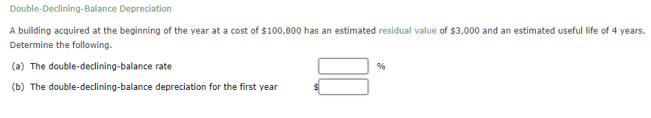 Solved Double-Declining-Balance Depreciation A building | Chegg.com