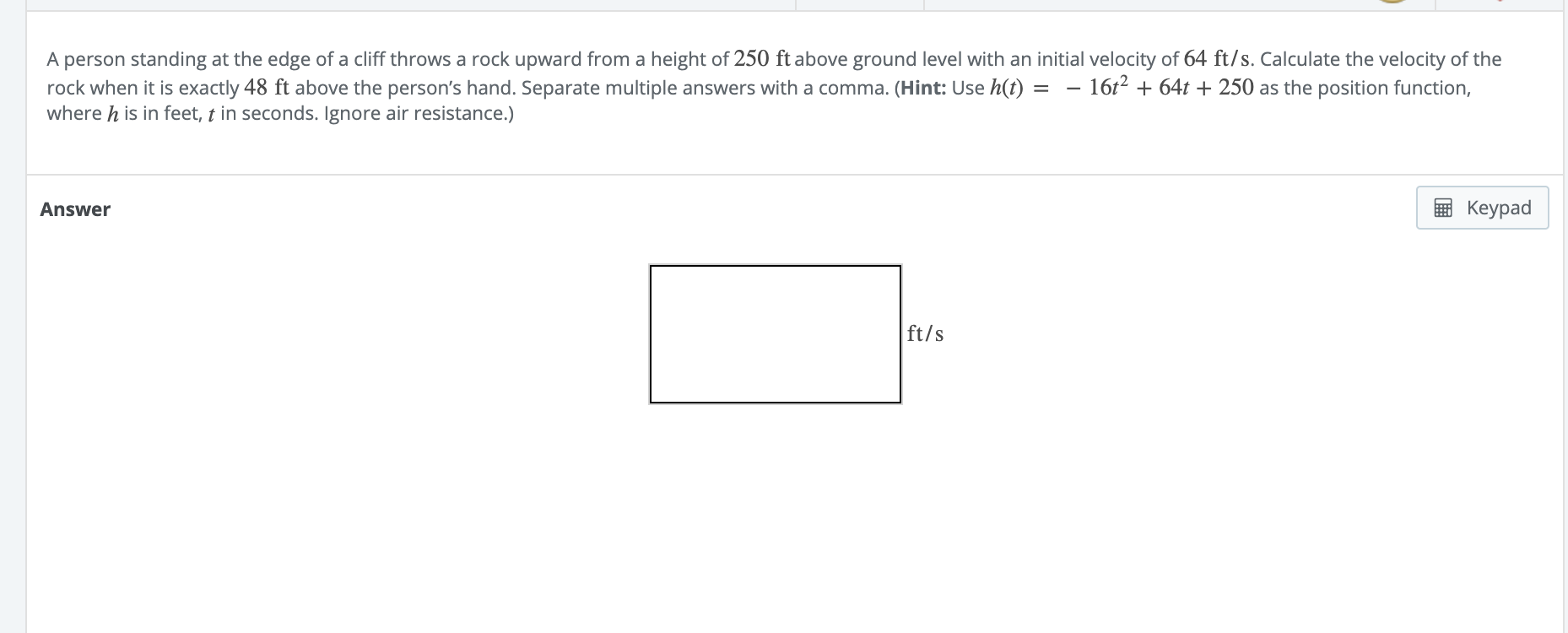 Solved A person standing at the edge of a cliff throws a | Chegg.com