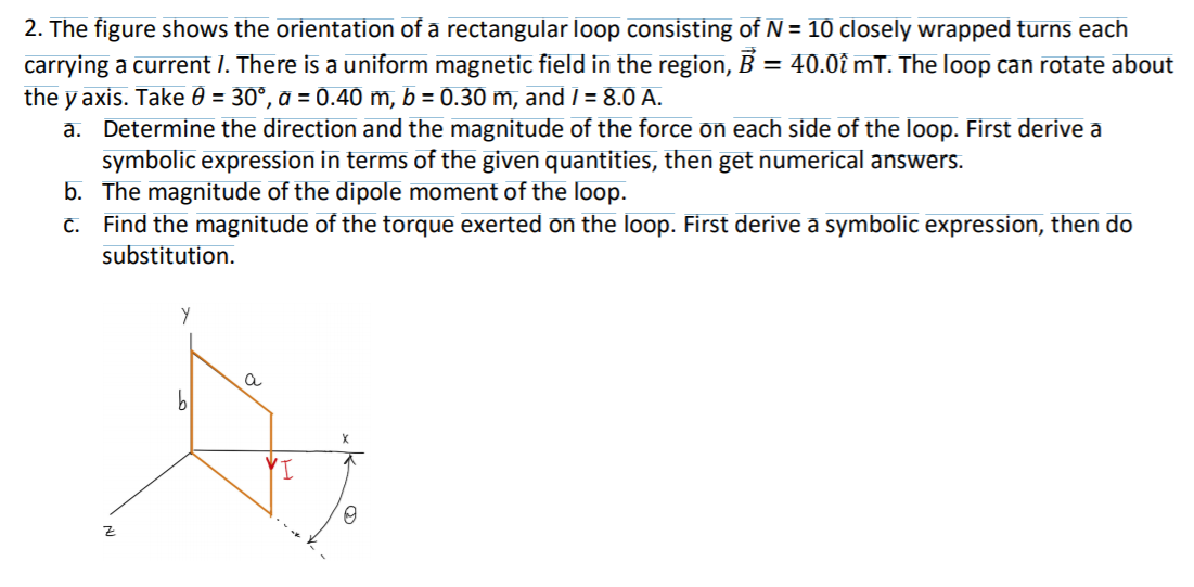 Solved 2. The figure shows the orientation of a rectangular | Chegg.com