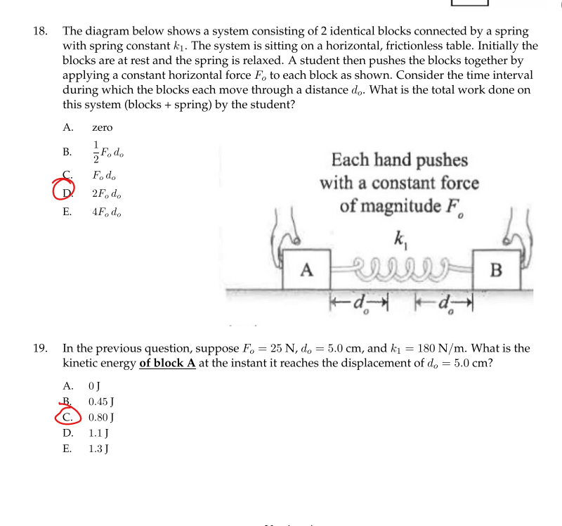 Solved 18. The diagram below shows a system consisting of 2 | Chegg.com