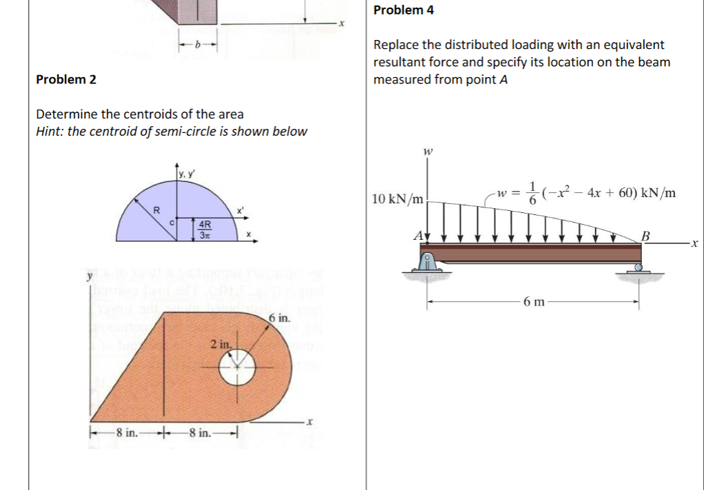 Solved Problem 4 Replace The Distributed Loading With An | Chegg.com